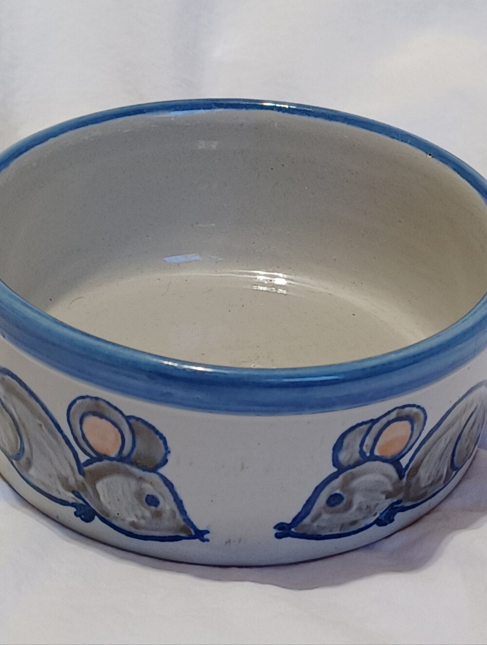 Louisville Stoneware Pottery Small Cat Dish Mice Pattern Made in USA